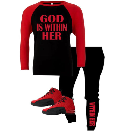 Christian Joggers Christian Sweatpants Two Toned Two Piece God Is Within Her Jogger SetFaith pants Bible God Jesus Matching Set Godpreneurapparel
