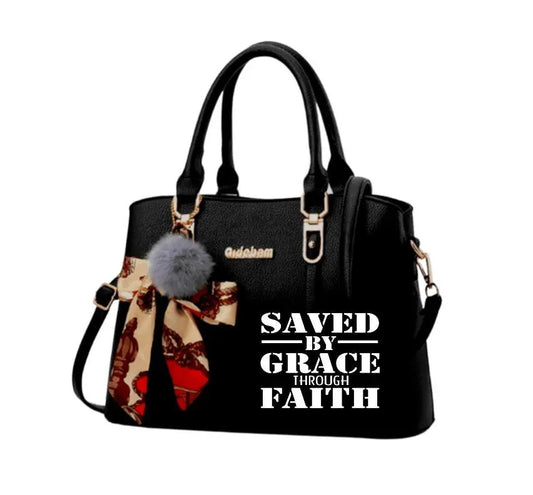 Christian Purse Bag Saved By Grace Through Faith Purse Christian Tote Faith Handbag Faith Gift Bible Verse Tote God Christian merch Godpreneurapparel