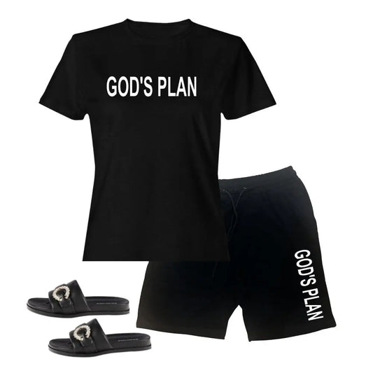 Christian Short Set Joggers Christian Sweatpants Gods Plan Two Piece T Shirt Jogger Set Faith pants Bible God Jesus Godpreneurapparel